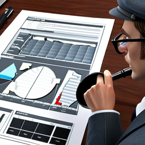 **Image Prompt:** A market analyst, depicted as a detective, examining data charts with a magnifying glass, looking for market opportunities. The scene should have a tech-savvy vibe with data software interfaces in the background.