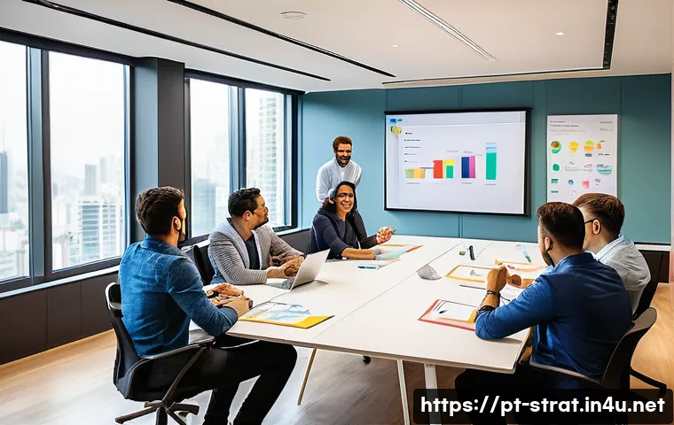 전략경영 워크숍 준비 가이드 - A modern corporate workshop scene set in a bright, spacious conference room in S&atilde;o Paulo, Brazil, fe...