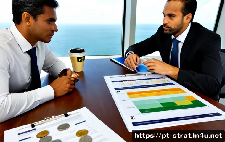 전략경영 경영지도사와 비교 - Photorealistic business comparison scene in a modern Brazilian office, two professional advisors sea...